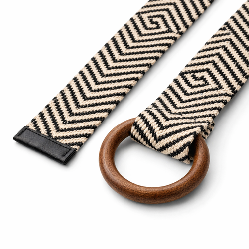 HS Riem - Effen met Houten Gesp - verstelbare pasvorm - 11 kleuren - DETAIL