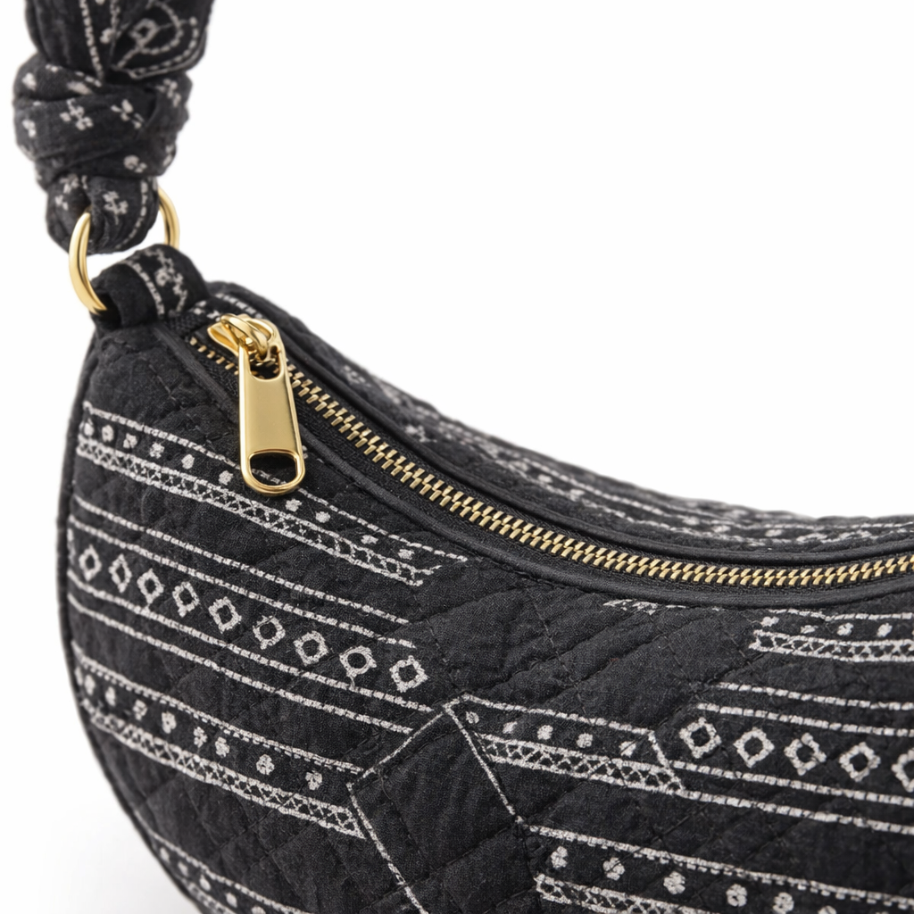 HS Handtas - Banana shape Paisley - praktisch voor dagelijks gebruik - 3 kleuren - DETAIL