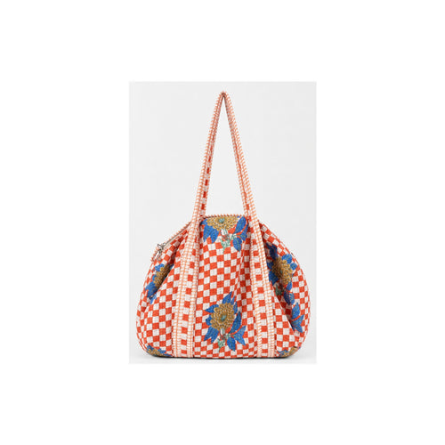 HS Dufflebag - Meerdere Prints - Oranje blauw multicolor - vooraanzicht