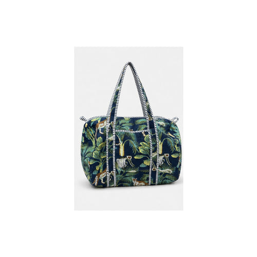 HS Dufflebag - Meerdere Prints - Donker groen bloemenprint - vooraanzicht