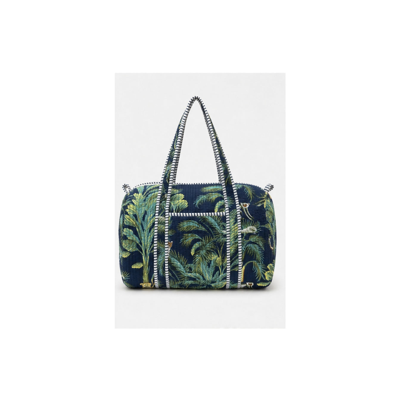 HS Dufflebag - Meerdere Prints - Donker groen bloemenprint - achteraanzicht