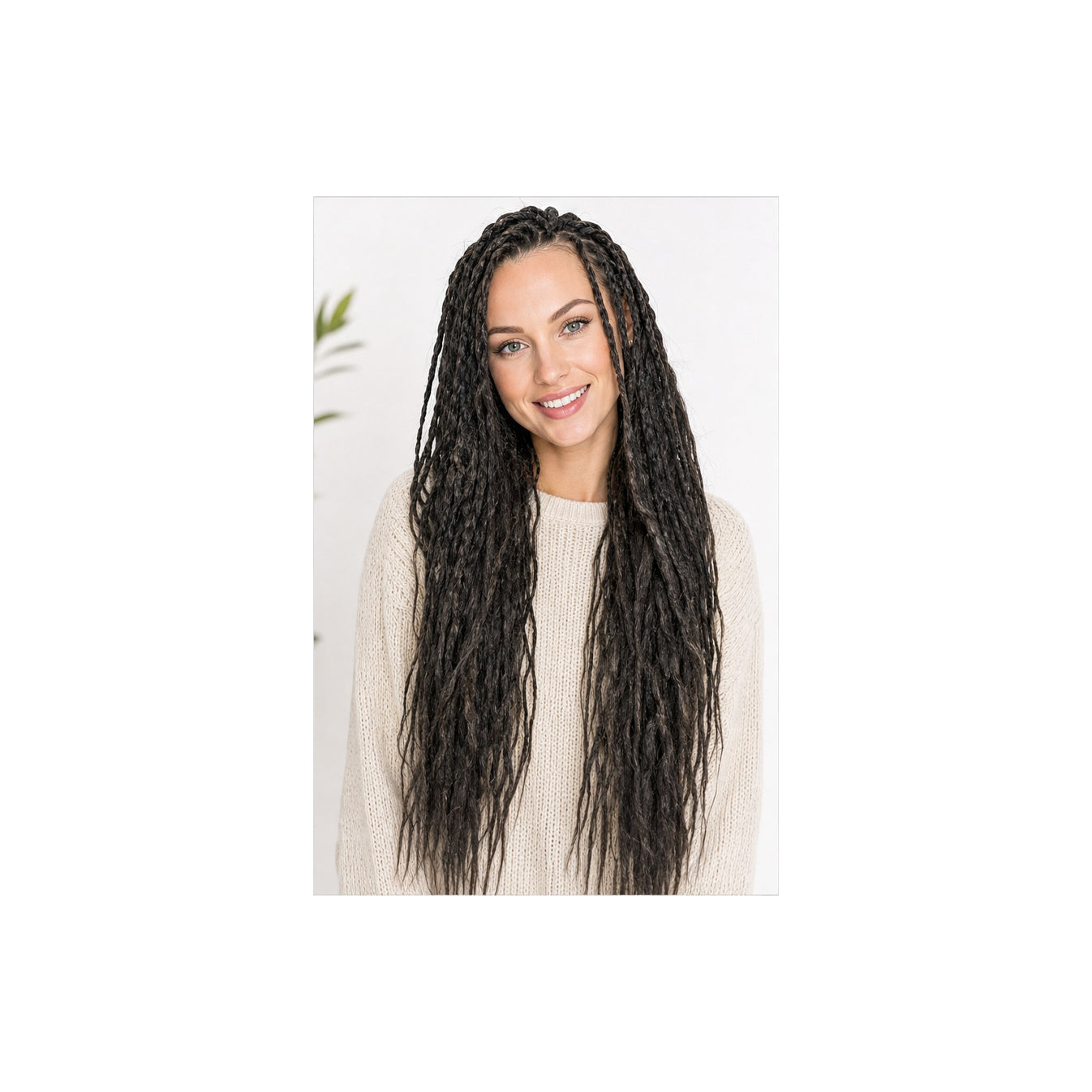 HS Faux Hair Extensions - Meerdere Kleuren - Zwart donker - gedragen beeld