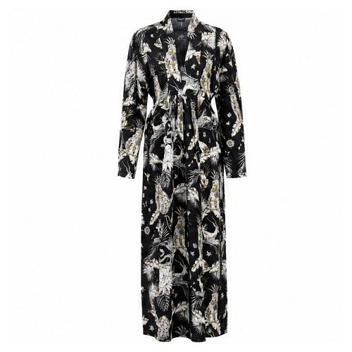HS Kaftan Jurk - Meerdere Prints - Zwart witte - vooraanzicht