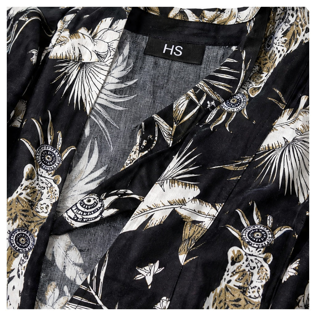 HS Kaftan Jurk - Meerdere Prints - Zwart witte - detail