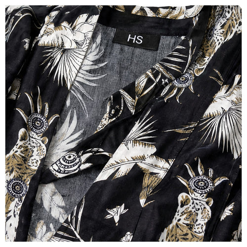 HS Kaftan Jurk - Meerdere Prints - Zwart witte - detail