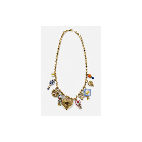 HS Ketting met Bedels en Kralen - Meerdere Uitvoeringen - Multicolor kralen en bedels - achteraanzicht