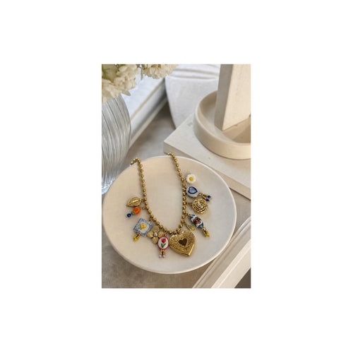HS Ketting met Bedels en Kralen - Meerdere Uitvoeringen - Multicolor kralen en bedels - sfeerbeeld