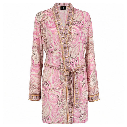 HS Kimono Kort - Meerdere Prints - Roze - vooraanzicht