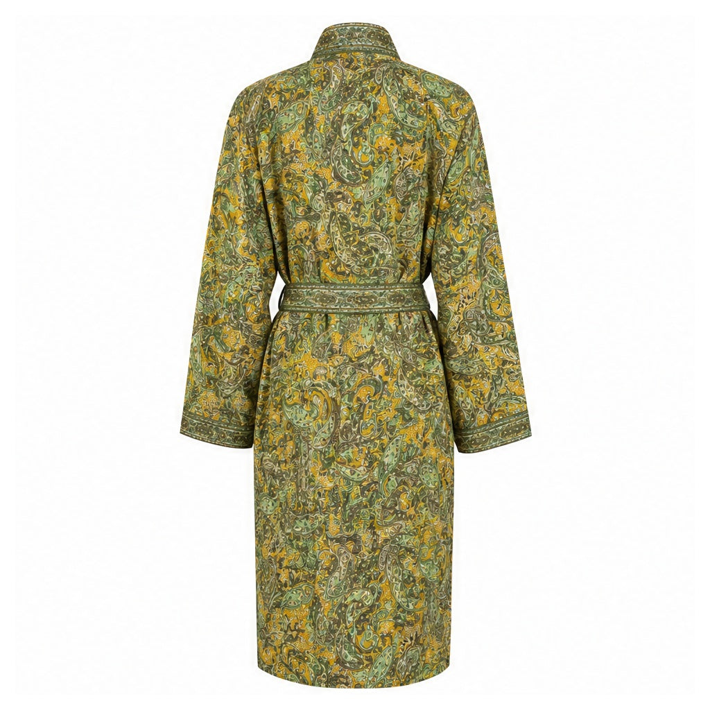 HS Kimono Kort - Meerdere Prints - Geel groen - achteraanzicht