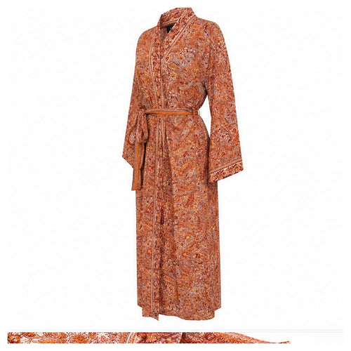HS Kimono Lang - Meerdere Prints - Oranje - zijaanzicht