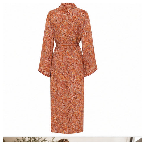 HS Kimono Lang - Meerdere Prints - Oranje - achteraanzicht