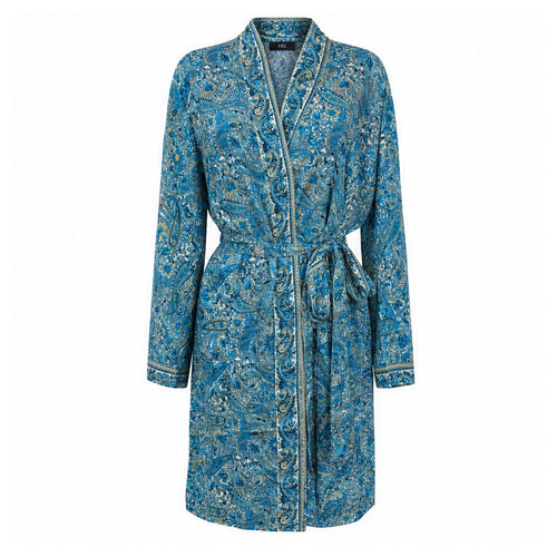 HS Kimono Middel - Meerdere Prints - Blauw - vooraanzicht