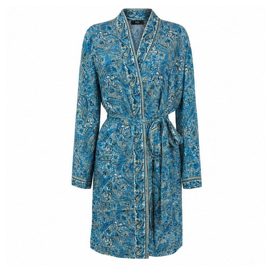 HS Kimono Middel - Meerdere Prints - Blauw - vooraanzicht