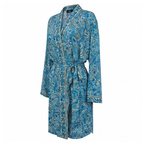 HS Kimono Middel - Meerdere Prints - Blauw - zijaanzicht