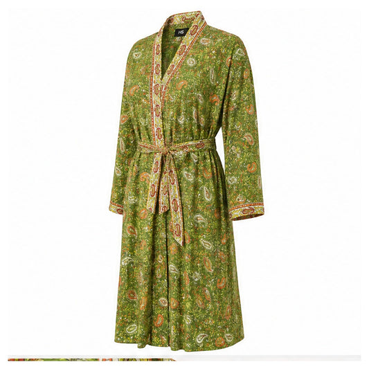 HS Kimono Middel - Meerdere Prints - Groen roze - zijaanzicht