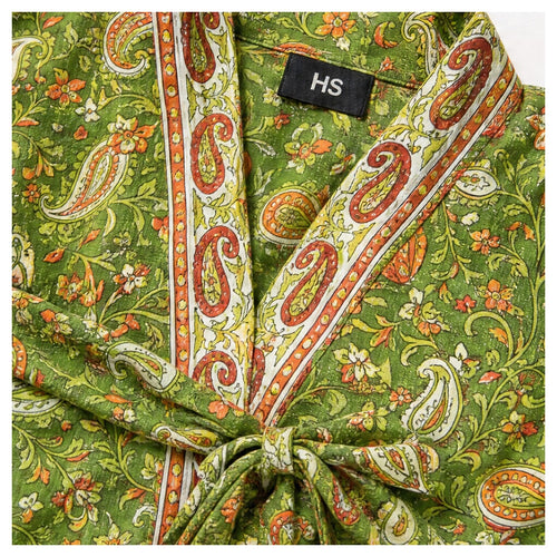 HS Kimono Middel - Meerdere Prints - Groen roze - detail