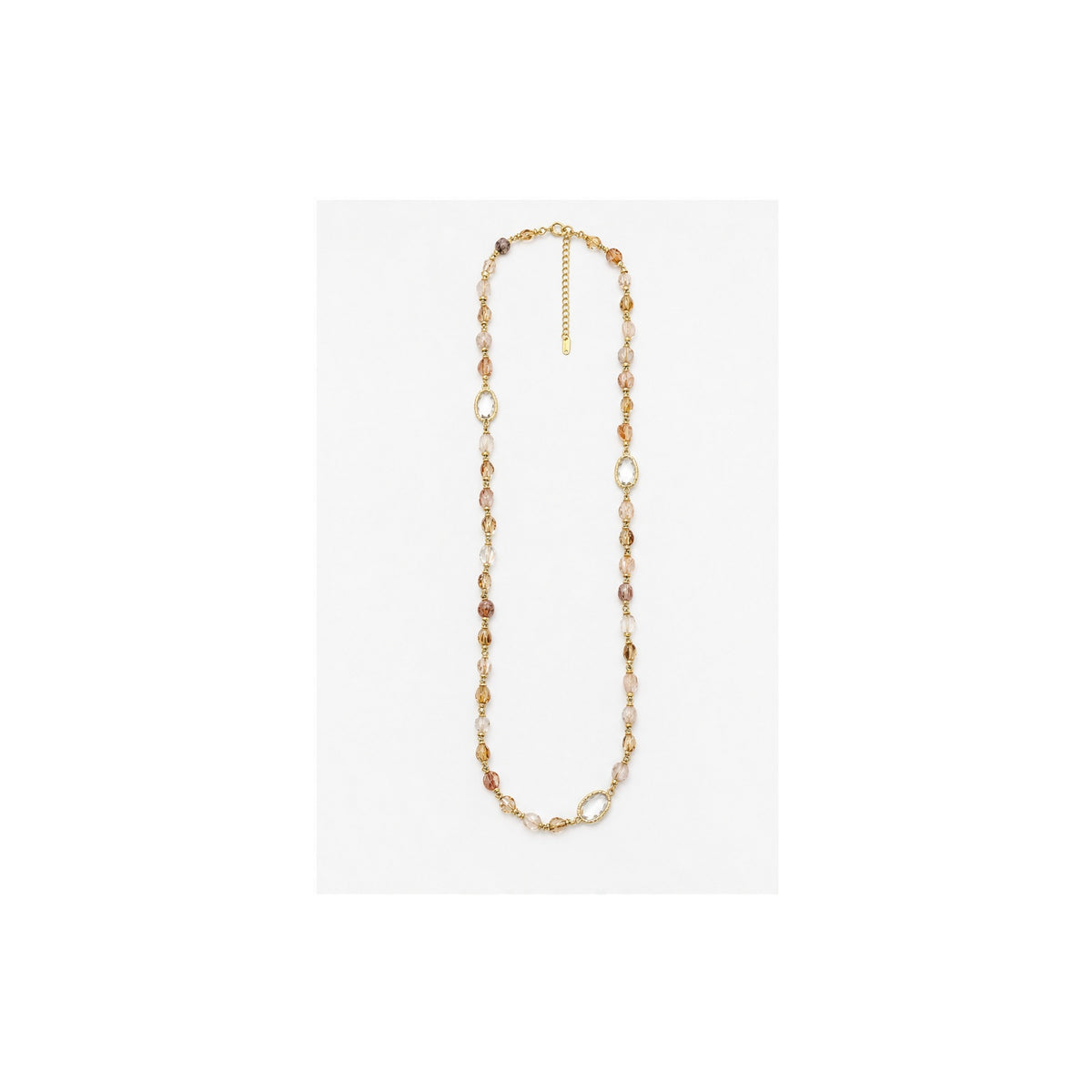 HS Lange Ketting - Meerdere Kleuren - Goudkleurig naturel - vooraanzicht