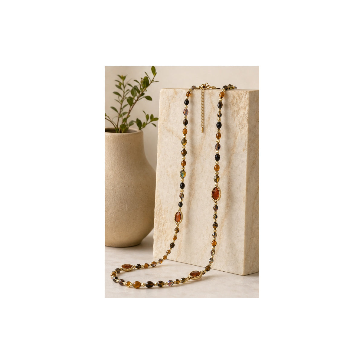 HS Lange Ketting - Meerdere Kleuren - Bruin naturel - sfeerbeeld