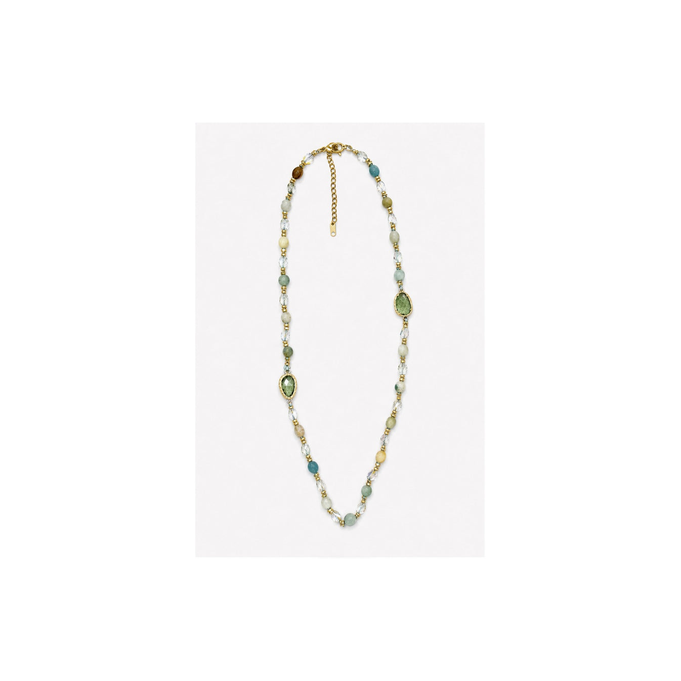 HS Lange Ketting - Meerdere Kleuren - Groen naturel - vooraanzicht