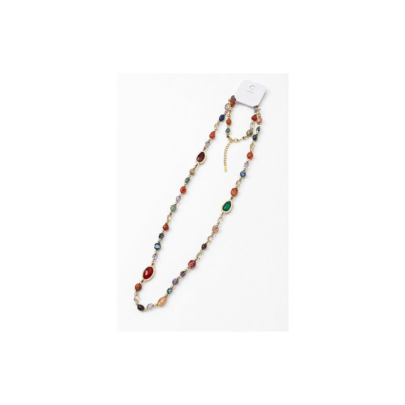 HS Lange Ketting - Meerdere Kleuren - Multicolor naturel - zijaanzicht