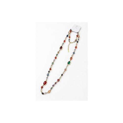 HS Lange Ketting - Meerdere Kleuren - Multicolor naturel - zijaanzicht