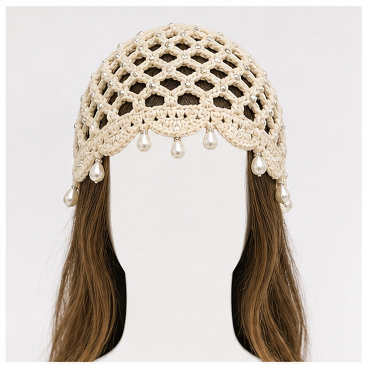 HS Fashion Gehaakte Parel Cap - Design 01