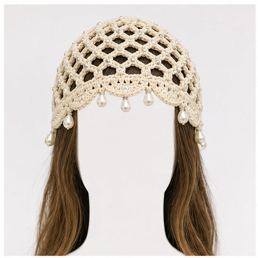 HS Fashion Gehaakte Parel Cap - Design 01