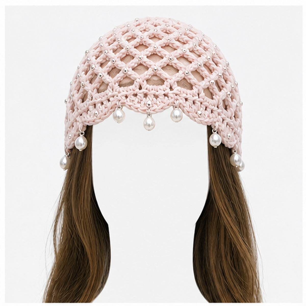 HS Fashion Gehaakte Parel Cap - Design 02