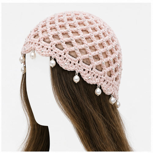 HS Fashion Gehaakte Parel Cap - Design 02
