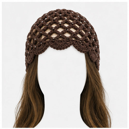 HS Fashion Gehaakte Parel Cap - Design 04