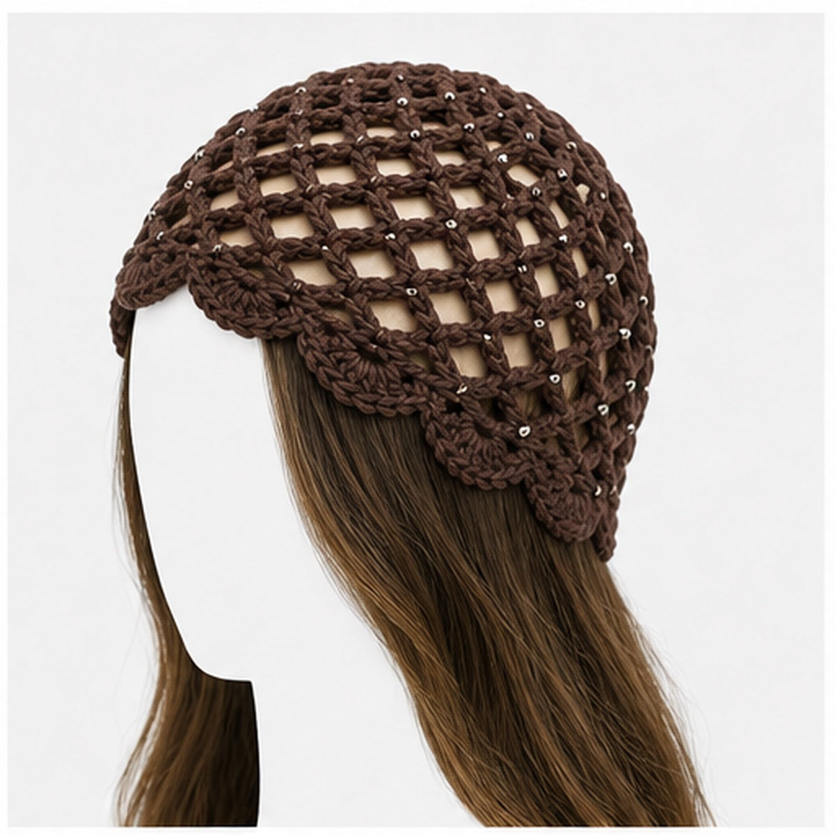 HS Fashion Gehaakte Parel Cap - Design 04