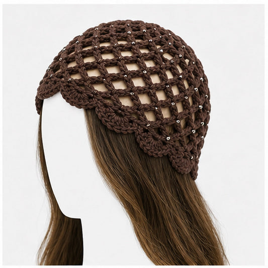 HS Fashion Gehaakte Parel Cap - Design 04