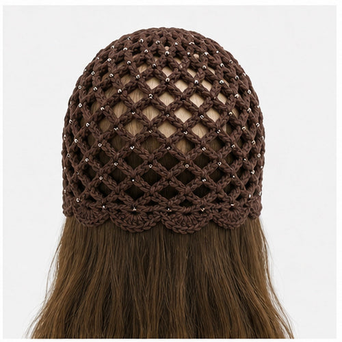 HS Fashion Gehaakte Parel Cap - Design 04