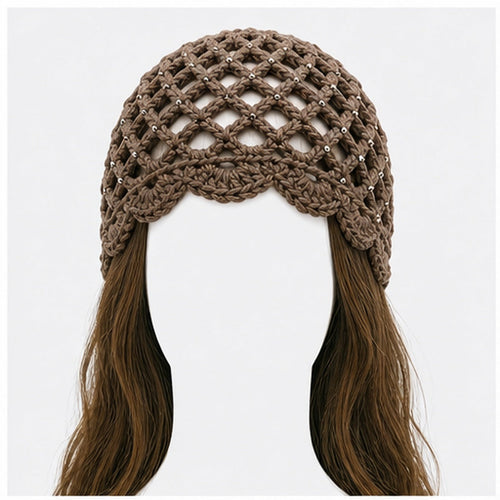 HS Fashion Gehaakte Parel Cap - Design 05