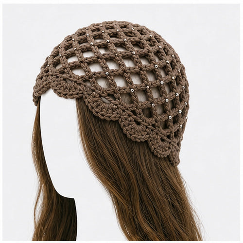 HS Fashion Gehaakte Parel Cap - Design 05
