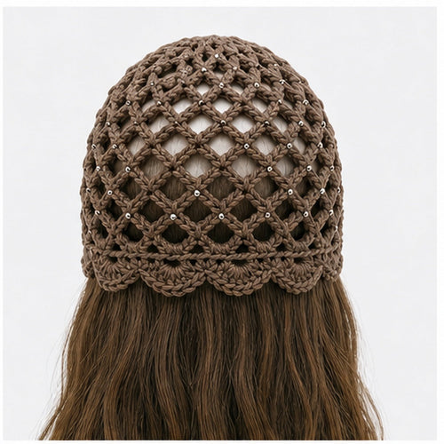 HS Fashion Gehaakte Parel Cap - Design 05