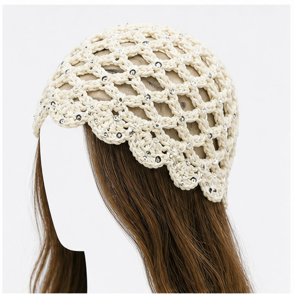 HS Fashion Gehaakte Parel Cap - Design 06