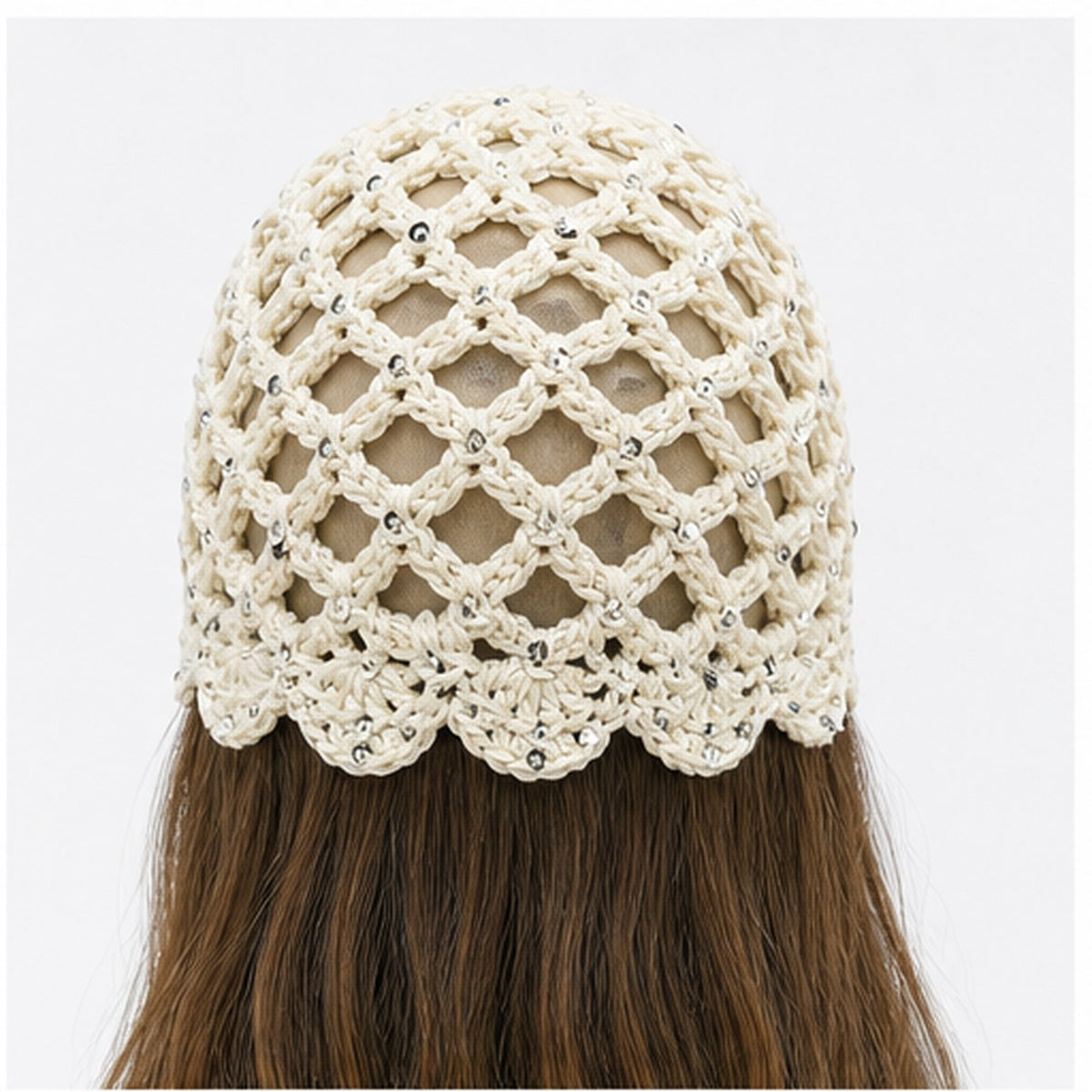 HS Fashion Gehaakte Parel Cap - Design 06
