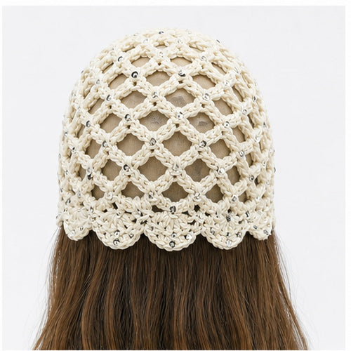 HS Fashion Gehaakte Parel Cap - Design 06