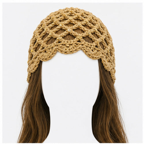 HS Fashion Gehaakte Parel Cap - Design 07
