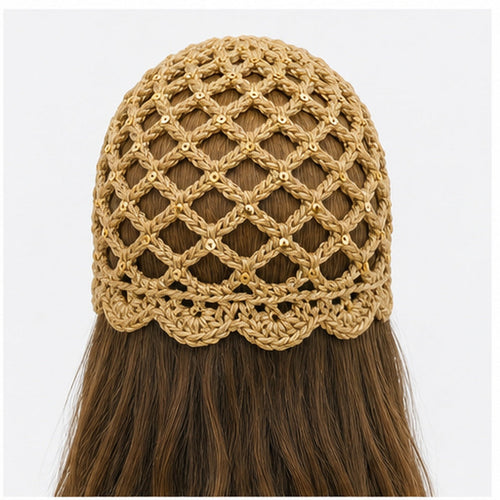 HS Fashion Gehaakte Parel Cap - Design 07