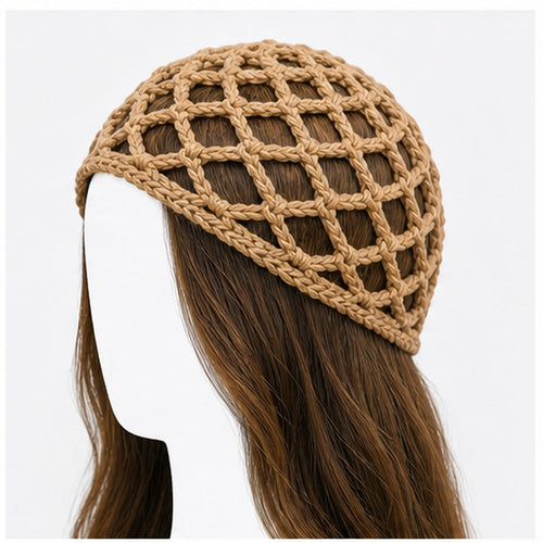 HS Fashion Gehaakte Parel Cap - Design 08