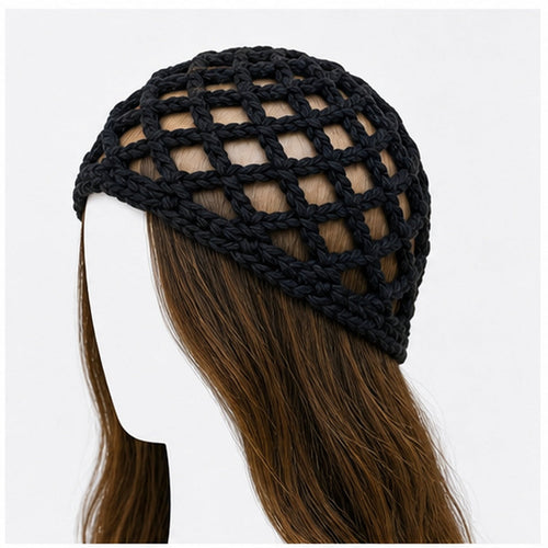 HS Fashion Gehaakte Parel Cap - Design 09