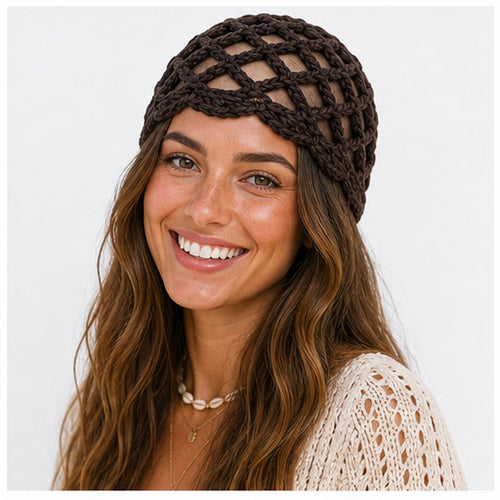 HS Fashion Gehaakte Parel Cap - Design 11
