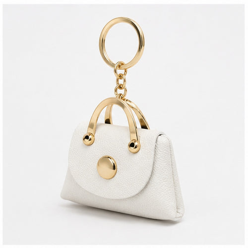 Zijaanzicht HS Fashion Tassenhanger - Design 12 mini handtas look met hanger en decoratieve details