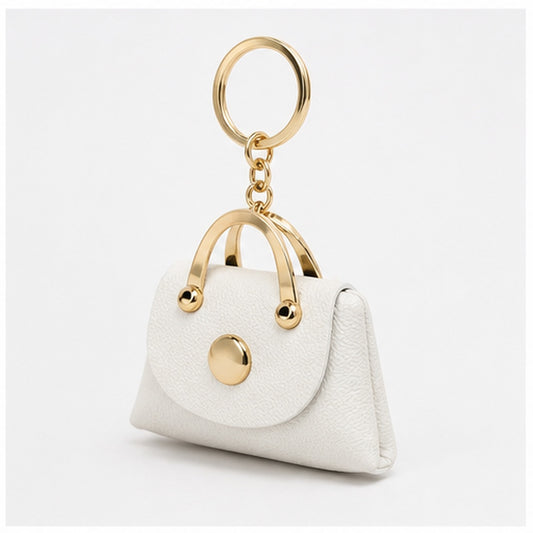 Zijaanzicht HS Fashion Tassenhanger - Design 12 mini handtas look met hanger en decoratieve details