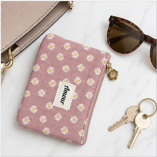 HS Portemonnees Dames - Prints en Kleuren - Roze Daisy - sfeerbeeld