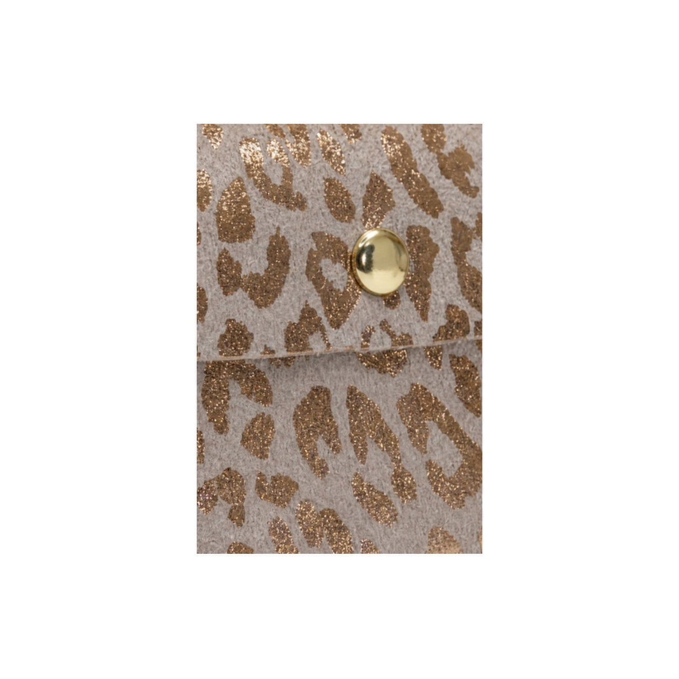 HS Portemonnee Echt Leder - Meerdere Prints - Taupe luipaard - detail