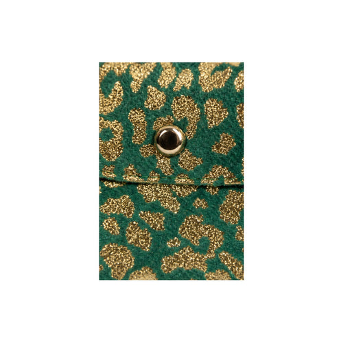 HS Portemonnee Echt Leder - Meerdere Prints - Groen luipaard - detail