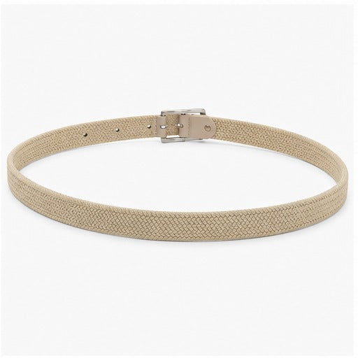 HS Smalle Riem Dames - Basic - 11 Kleuren - Creme Smal Rechthoekige Gesp - achteraanzicht